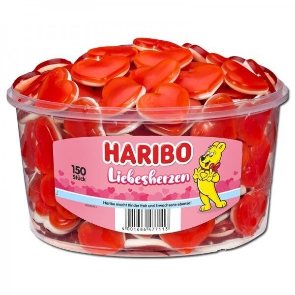 Haribodose 150 Herzen - 1200 g - für