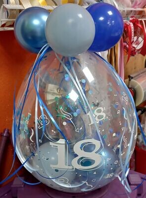 Verpackungsballon mit Zahlen 18, 25, 30, 40, 50, 60