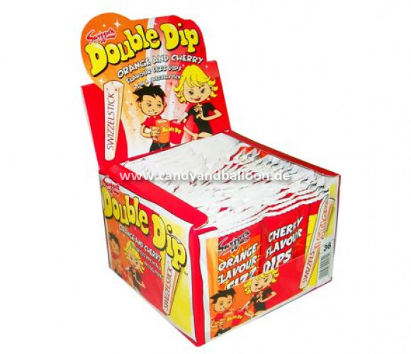 Double Dip Schleckpulver, Brause-Pulver, 18g Beutel - Kiosk Box - 36 Stück Double Dip Schleckpulver, Brause-Pulver, 18g Beutel - Kiosk Box - 36 Stück