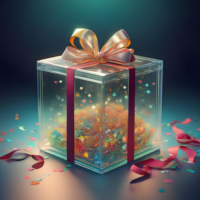 Geschenkboxen mit Ballons