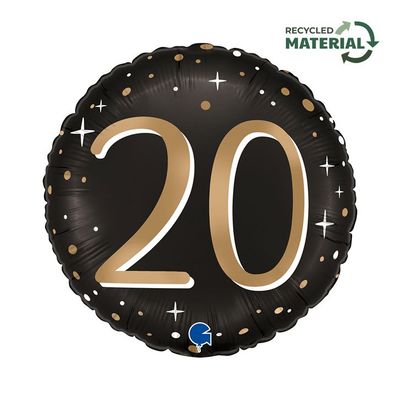 20. Geburtstag metallic matt schwarz Zahl Gold 20. Geburtstag metallic matt schwarz Zahl Gold