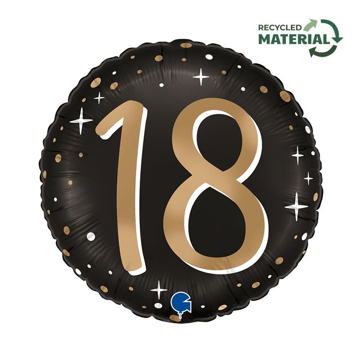 18 Geburtstag metallic matt schwarz Zahl Gold 18 Geburtstag metallic matt schwarz Zahl Gold