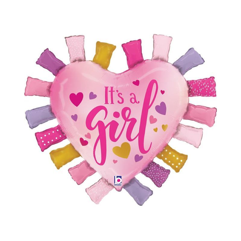 XXL Herz 86 cm It´s a Girl Fransen XXL Herz 86 cm It´s a Girl Fransen