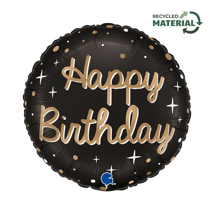 Happy Birthday metallic matt schwarz Zahl Gold Happy Birthday metallic matt schwarz Zahl Gold