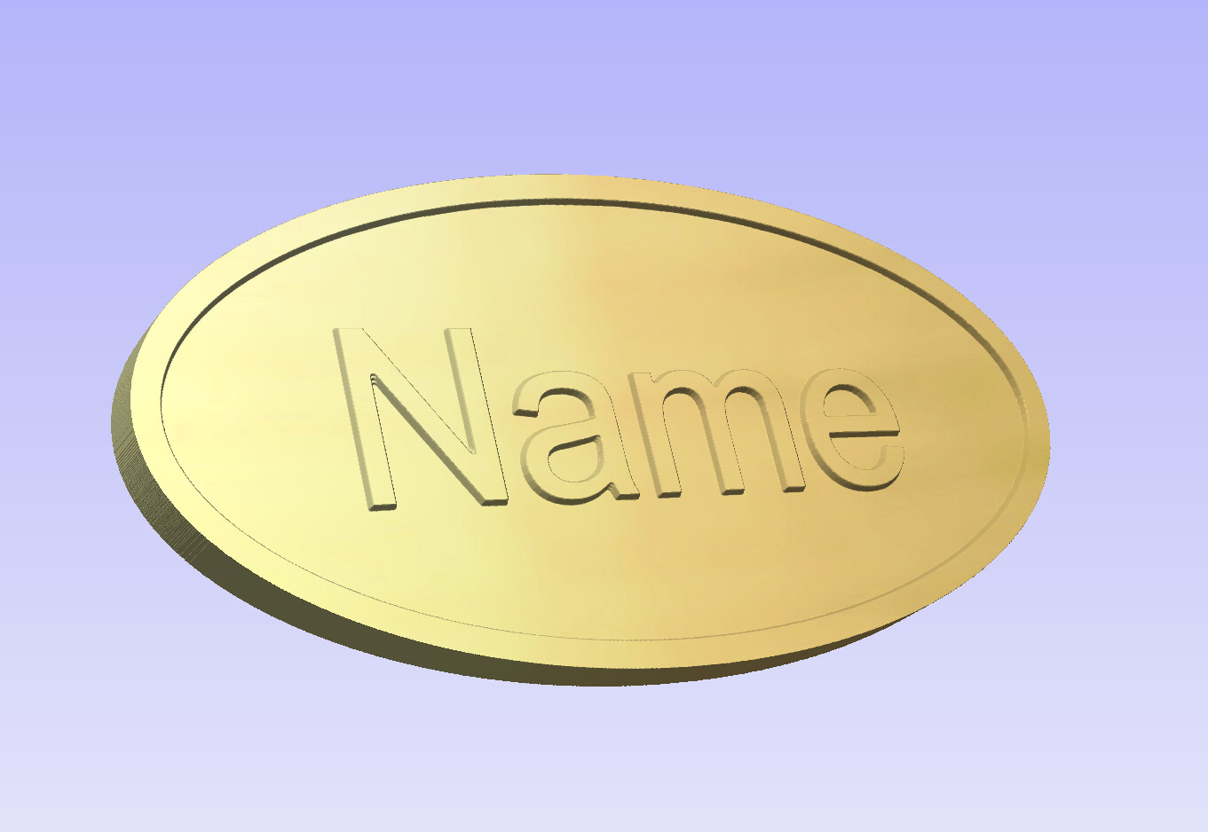 Name Plate Oval 25x38mm