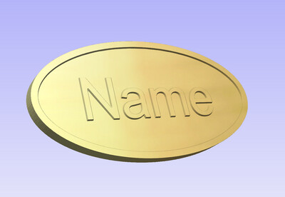 Name Plate Oval 25x38mm