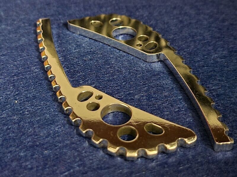 SPITS extended castellated back spacer in polished aluminium