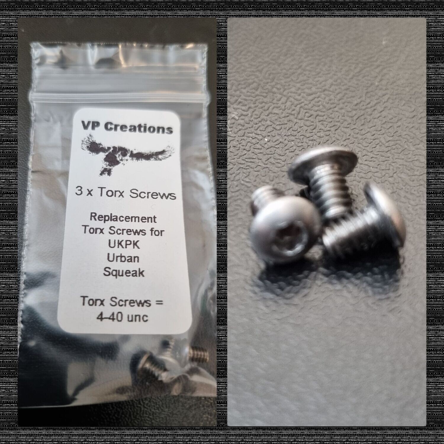 Replacement Torx Screws (Spyderco), D Pins and Torx Screws: 3x T8 Torx Screws (Plain)