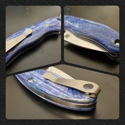 UKPK 3 pin Scales in 5mm V2 Ergo Galaxy Blue Micarta with (Liner & Spacer set)