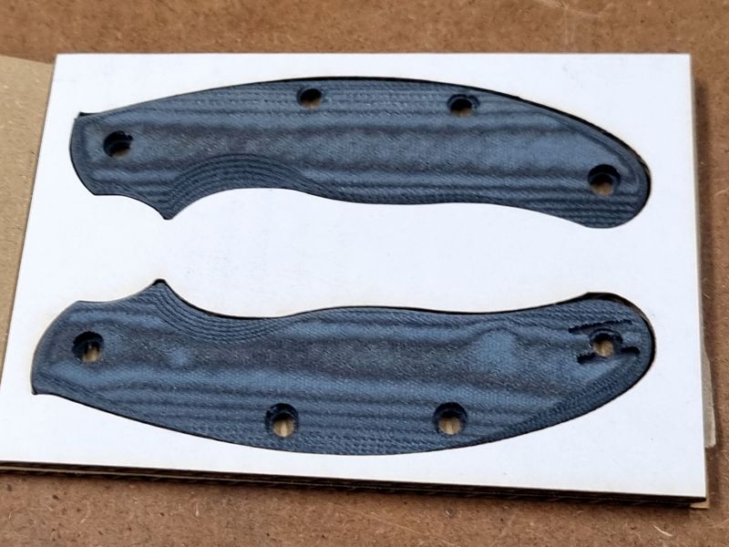 UKPK V2 Ergo 5mm 4 pin Scales in Slate Grey/Green Linen Micarta