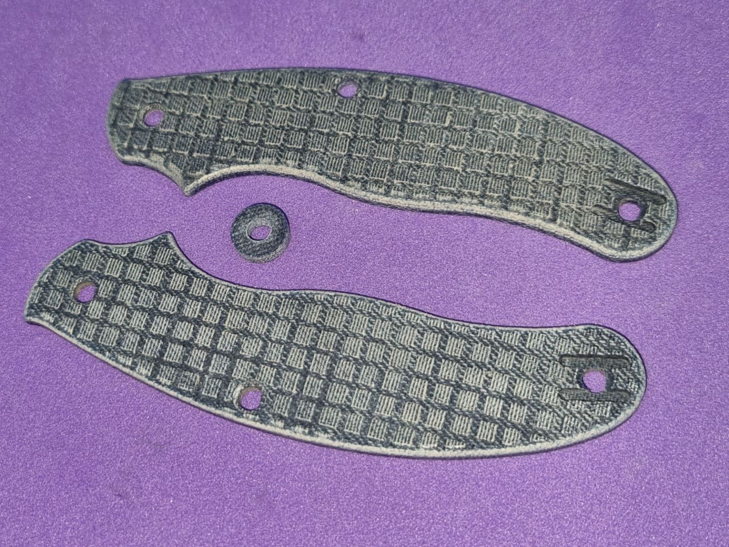 UKPK V2 flat 3.2mm 3 pin Scales in Blue Denim Micarta (Fragged)