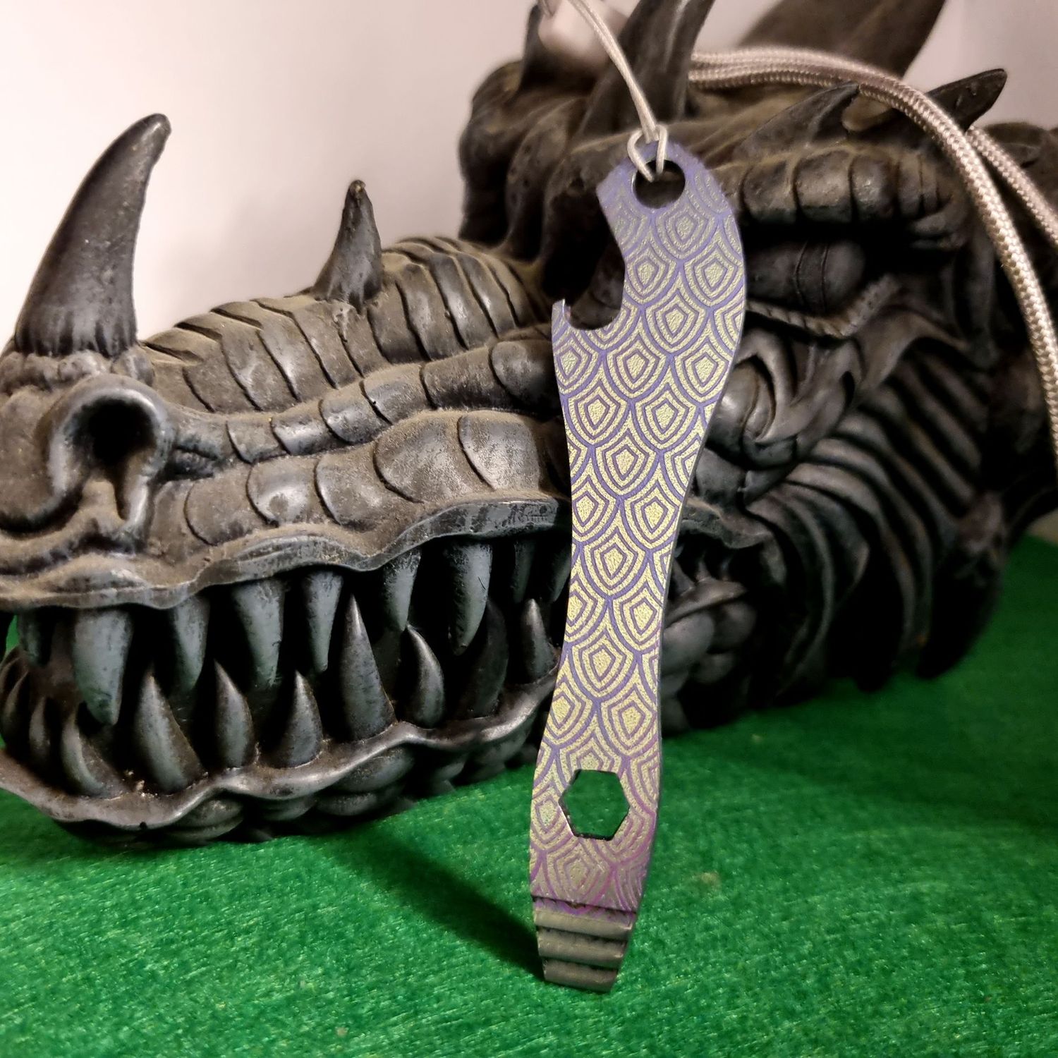 Pry Bar Bottle Opener in Titanium (Anodised Green& Purple)