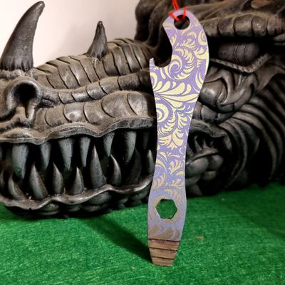 Pry Bar Bottle Opener in Titanium (Anodised Green& Purple)