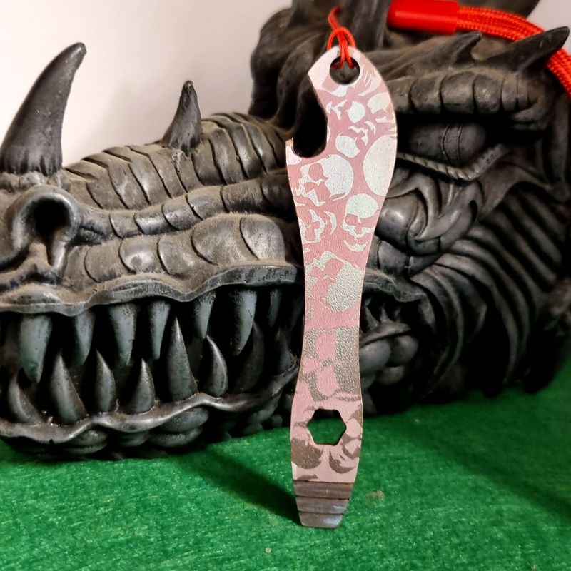 Pry Bar Bottle Opener in Titanium (Oil Slick & Light Purple)