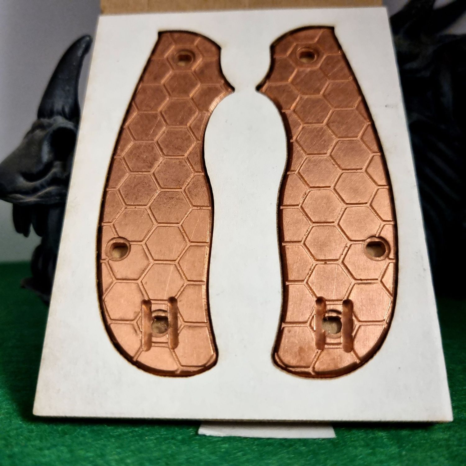 Urban Scales in 3mm Copper (Mill finish) large Honeycomb pattern