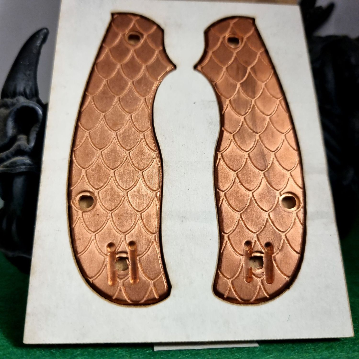 Urban Scales in 3mm Copper (Mill finish) large Dragon Scale pattern
