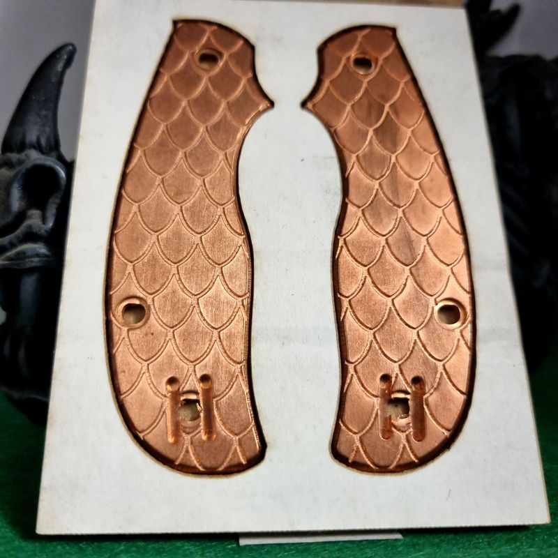 Urban Scales in 3mm Copper (Mill finish) large Dragon Scale pattern