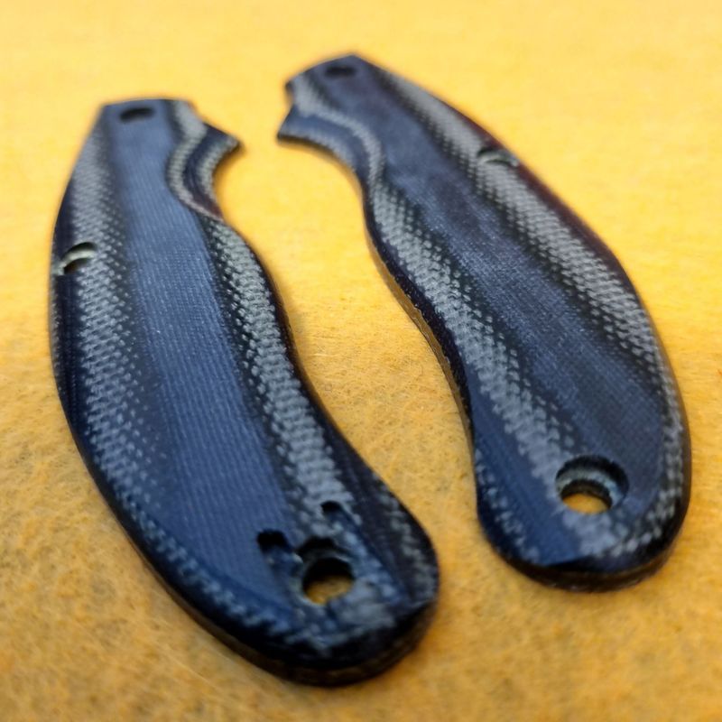 UKPK V2 Ergo 5mm 3 pin Scales in Black/Green Canvas Micarta
