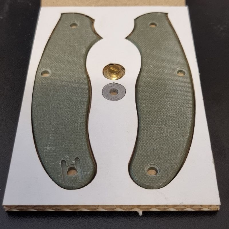 UKPK 3 pin Scales in 3mm G10 Moss Green, (VPC Stock Item)