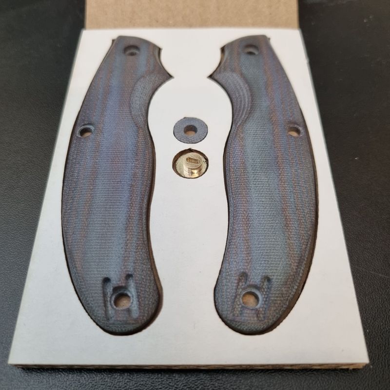 UKPK V2 Ergo 5mm 3 pin Scales in a Purple/Blue Canvas Micarta