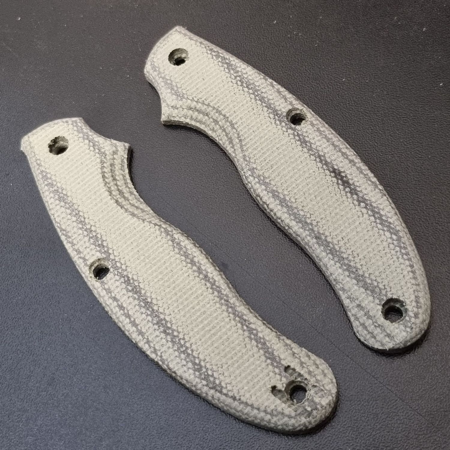 UKPK V2 Ergo 5mm 3 pin Scales in Pea Green Canvas Micarta