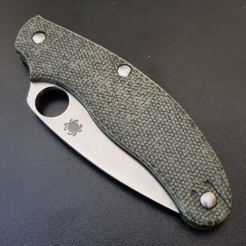 UKPK V1+ flat 3.2mm 3 pin Scales in Moss Green Canvas Micarta