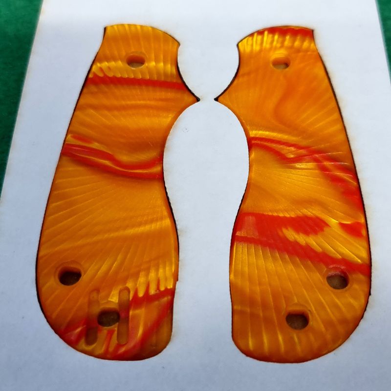 Squeak Scales in 3.1mm Kirinite (Orange Sunspot wit Fluted Sunrise)