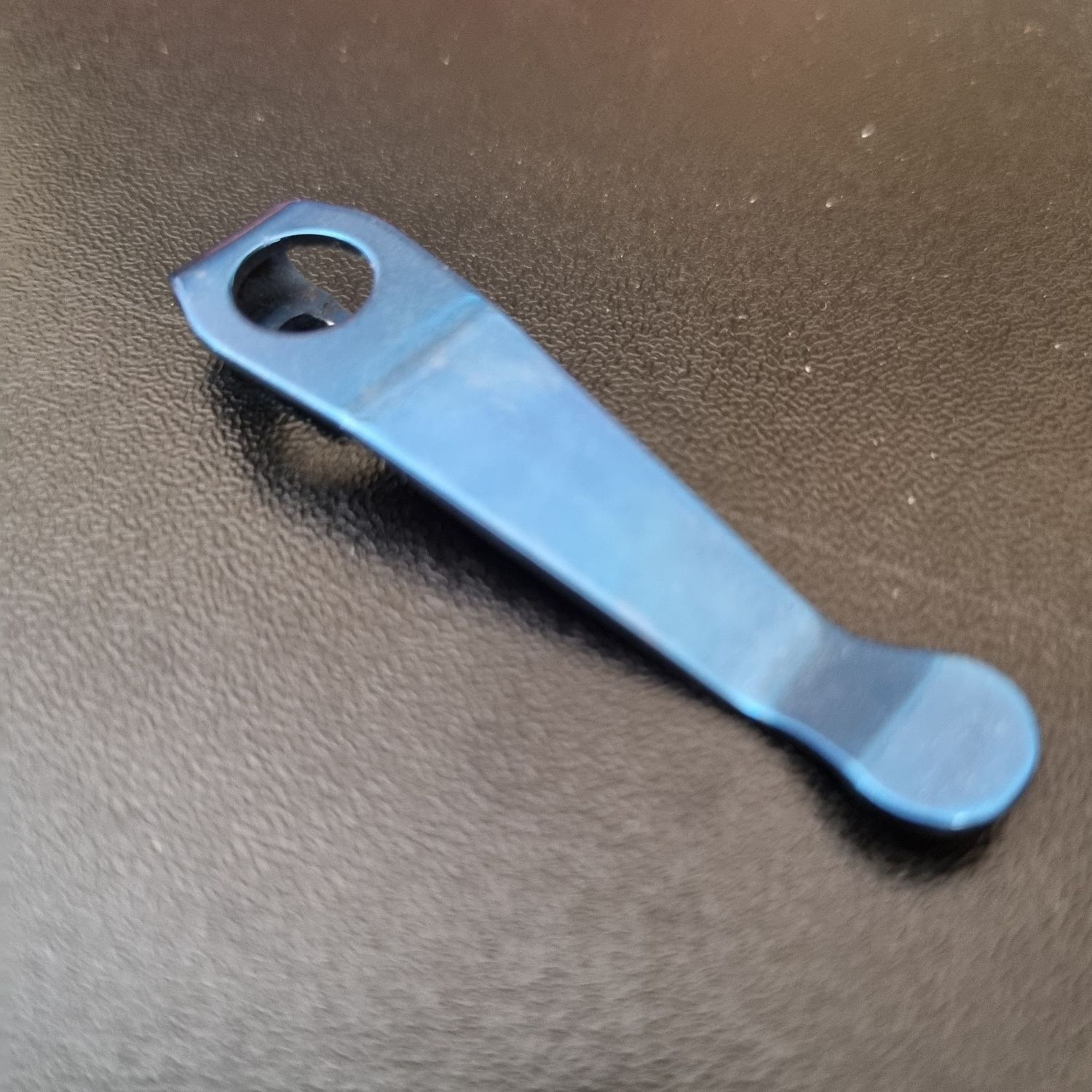 Titanium deep carry Pocket Clips (wire replacement) Mid Blue Anodised