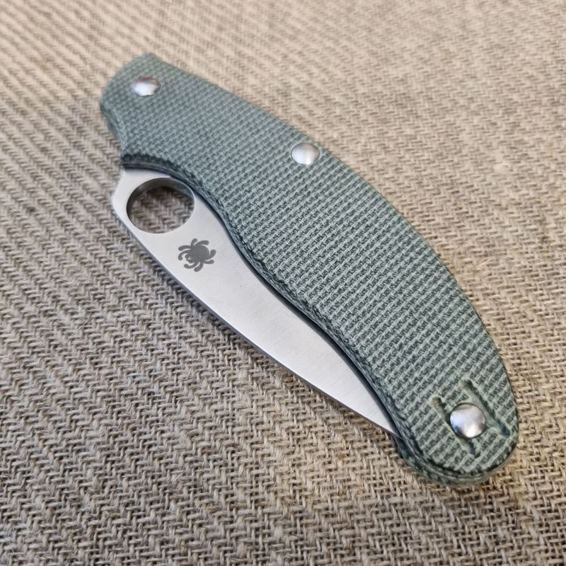 UKPK V1 flat 3.2mm 3 pin Scales in Sage Green Canvas Micarta