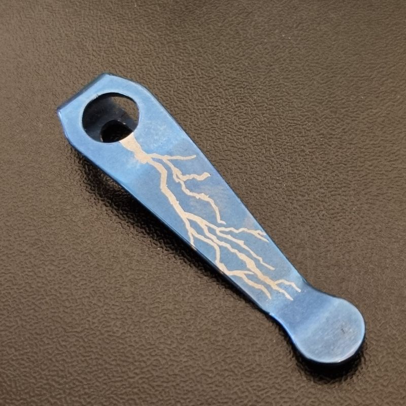 Titanium deep carry Pocket Clips (wire replacement) Pattern Anodised