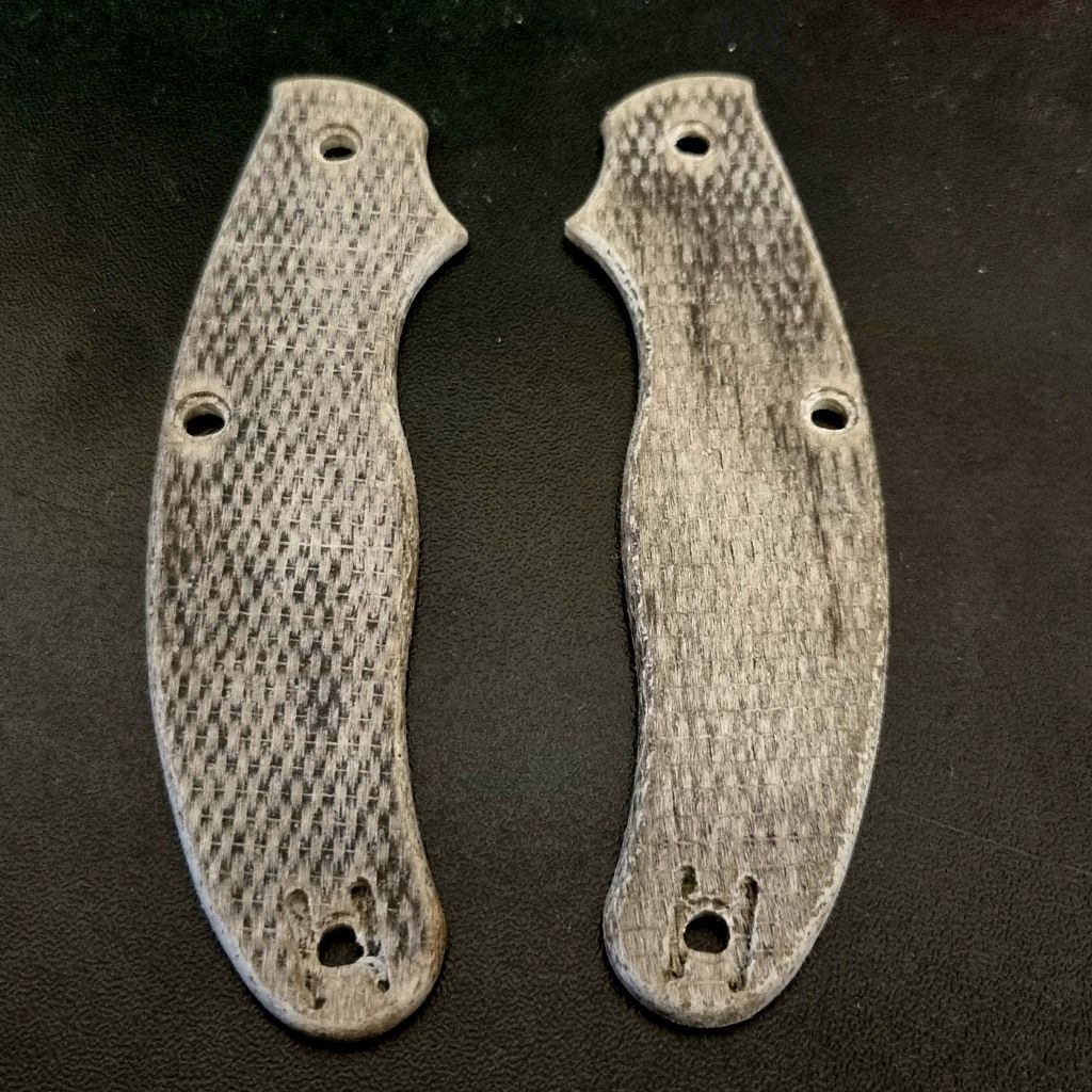 UKPK V2 Flat 3.3mm 3 pin Scales in cross stich Jute Micarta