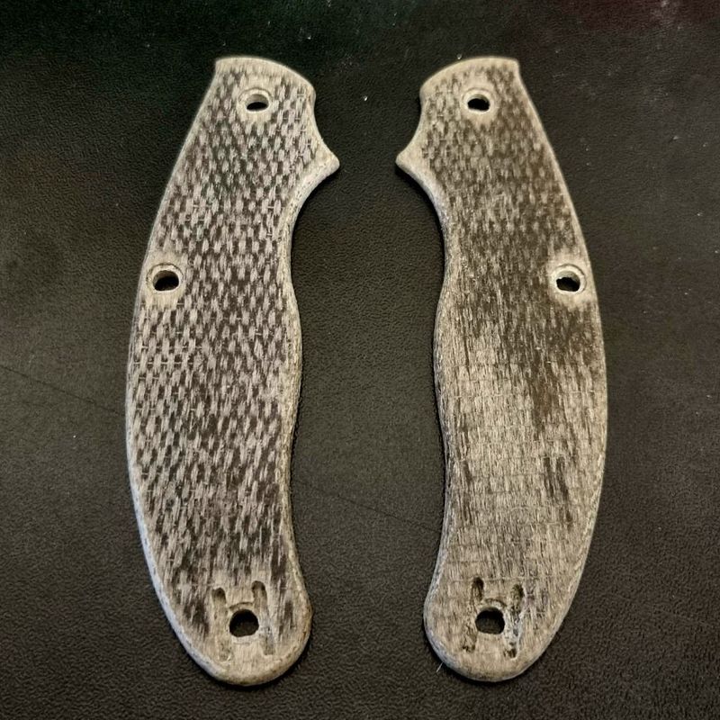 UKPK V2 Flat 3.3mm 3 pin Scales in cross stich Jute Micarta