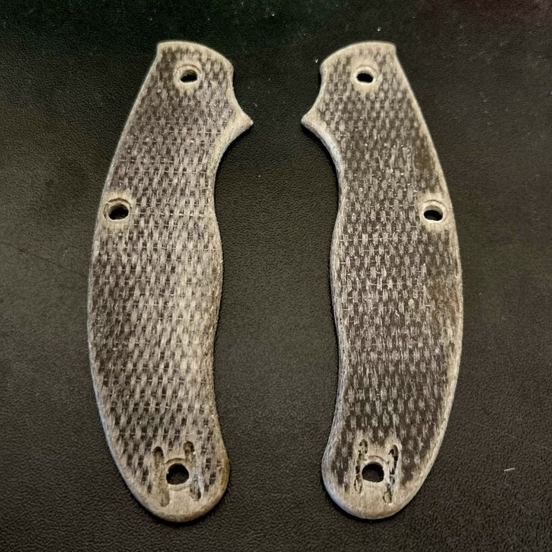 UKPK V2 Flat 3.3mm 3 pin Scales in cross stich Jute Micarta