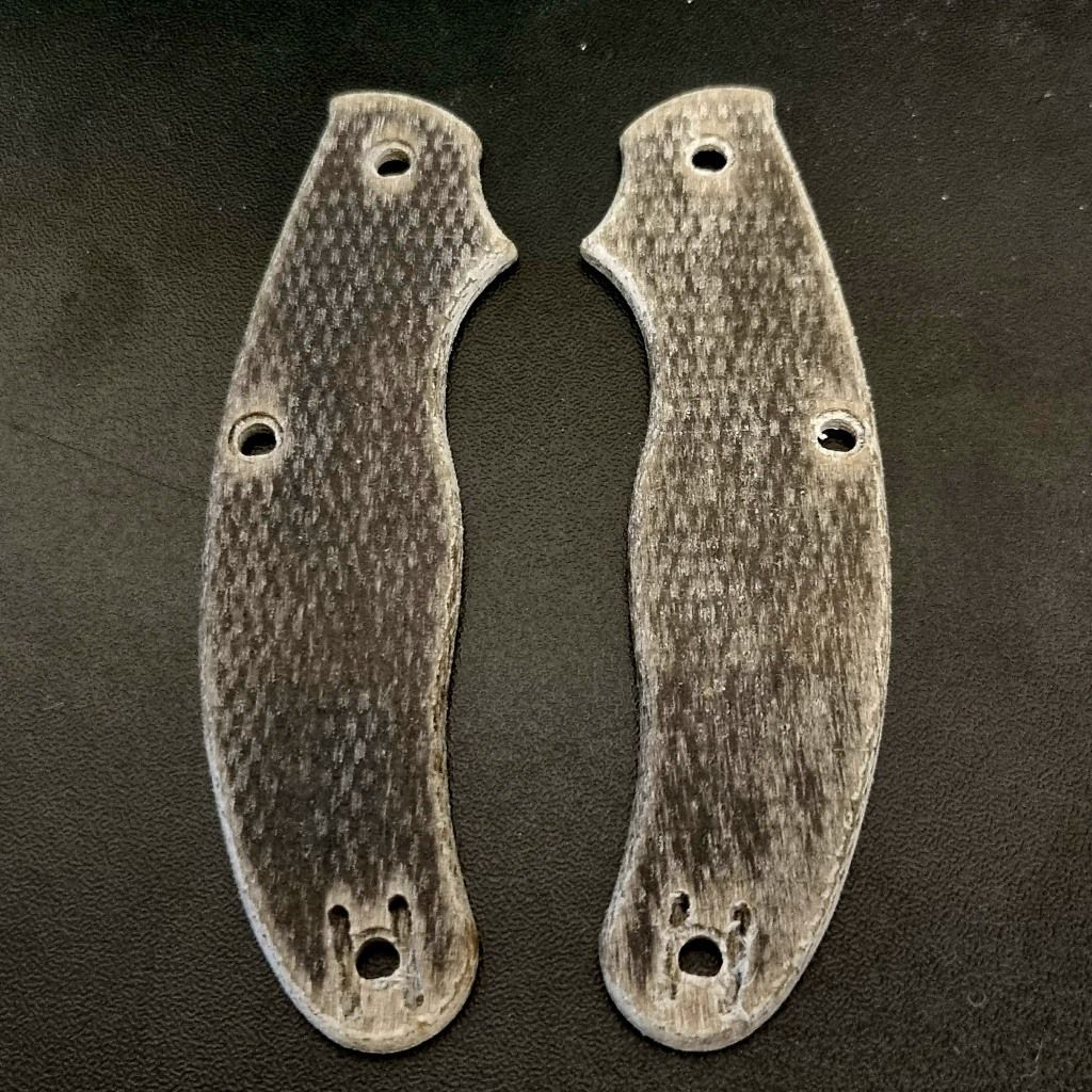 UKPK V2 Flat 3.3mm 3 pin Scales in cross stich Jute Micarta