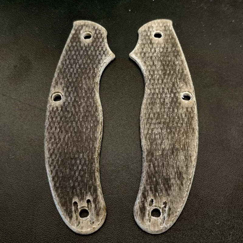 UKPK V2 Flat 3.3mm 3 pin Scales in cross stich Jute Micarta