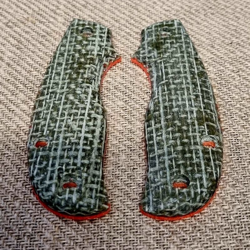 Urban V2 Ergo 5.0mm in  Green Burlap with Orange Glow bonded Liners