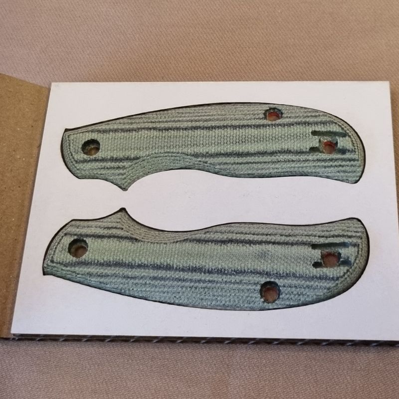 Urban V2 Ergo 5mm in Sage Green Canvas Micarta with Orange Glow Liners (with Thrust Bearings)