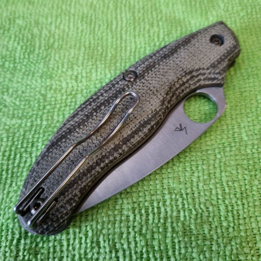 UKPK V2 Ergo 5mm 3 pin Scales in a Sage Green Canvas Micarta with Bonded inset SS Liners