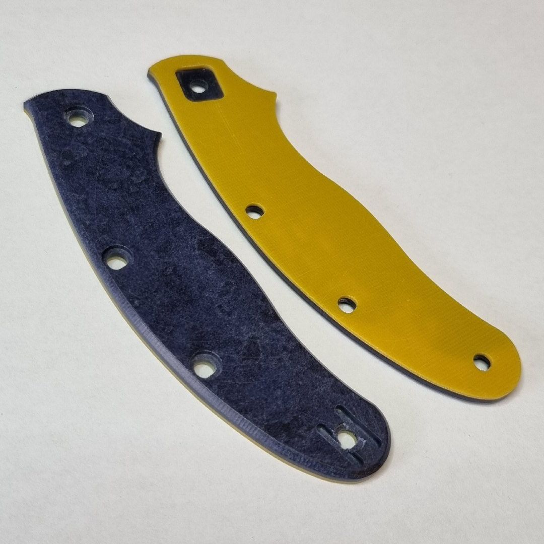 UKPK 4 pin Scales in 3.3mm Richlite Blue Canyon with Yellow bonded liners