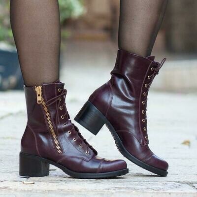 Women Leather Ankle Boots, Leather Booties , High Heel Boots, Winter Shoes