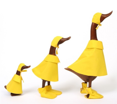 Teak Puddle Duck Family (3 ducks)