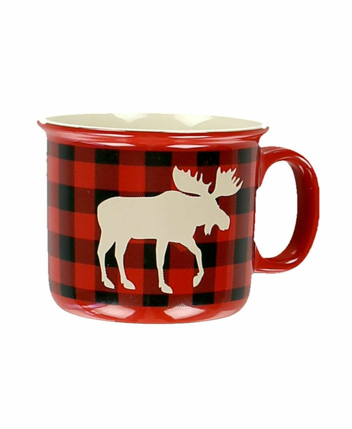 Moose Plaid Red Ceramic Mug