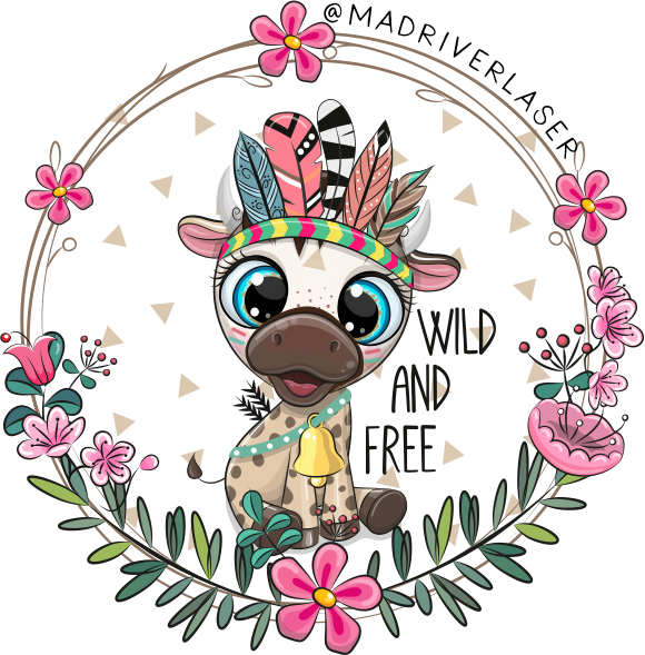 Bella Cow Wild Free Sticker