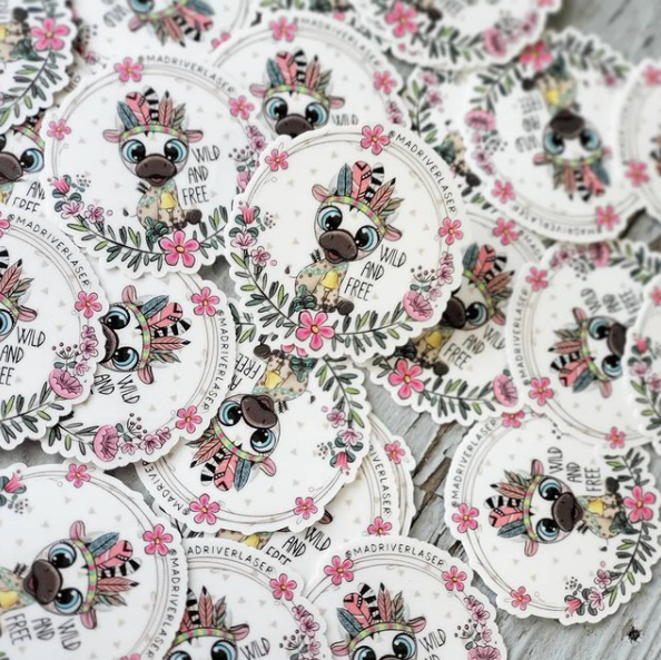 Bella Cow Wild Free Sticker