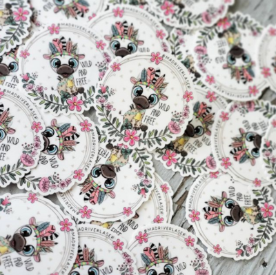 Bella Cow Wild Free Sticker