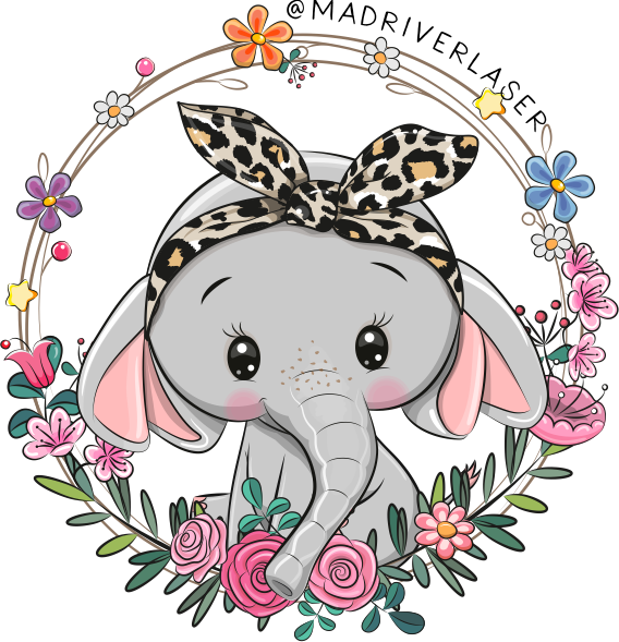 Ellie with Animal Print Bow Sticker