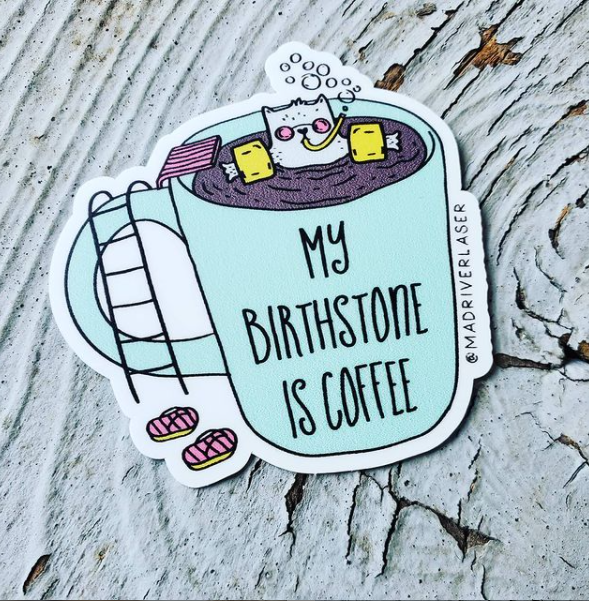 Coffee Birthstone Sticker