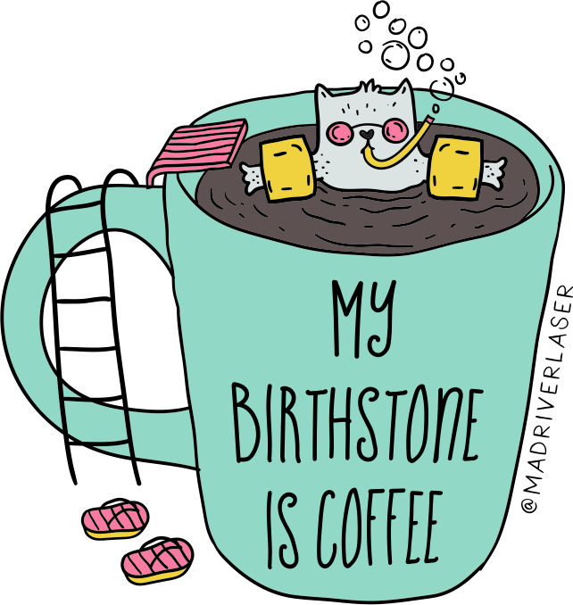 Coffee Birthstone Sticker
