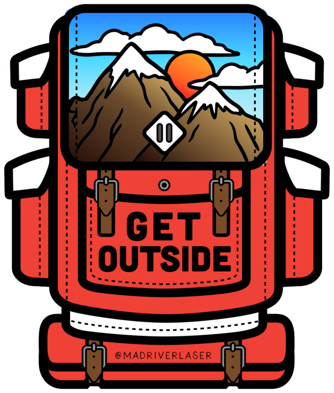 Get Outside Backpack Sticker