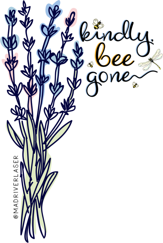 Kindly Bee Gone Lavender Sticker